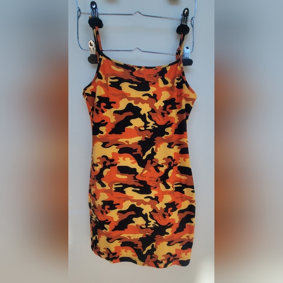 Orange Printed Dress - Picture 4 of 4